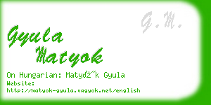 gyula matyok business card